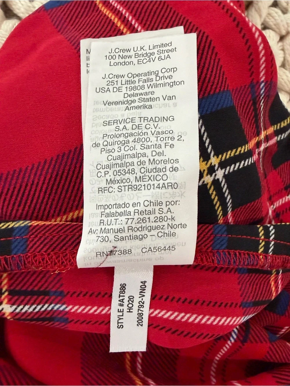 J. Crew Red Plaid Halter Camisole